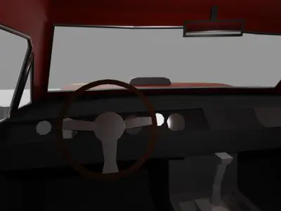 Old Racing Car Low-poly 3D model