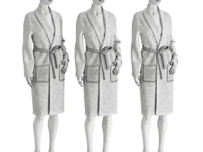 Bathrobe Mannequin Set 09 3D model