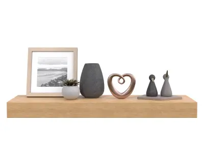 Wall Shelf with Decoration V03 3D model