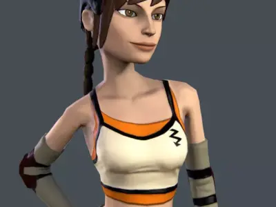 Cartoon Roller Girl 3D model