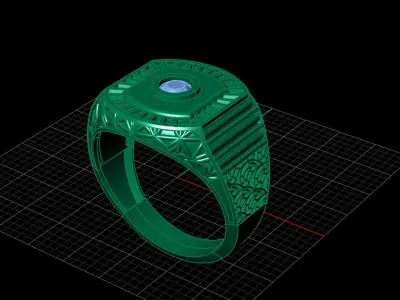 Print Ready STL 3DM  Gents Rings Diamond Men Ring  3D print model