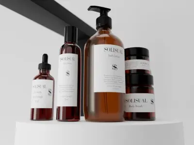 realistic body care skincare bottle bathroom decoration  3D model