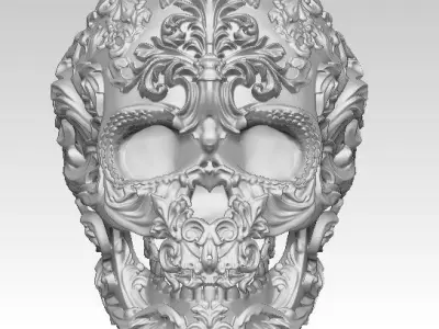 Carved Man Skull Art 3D print model