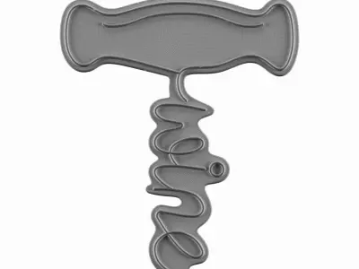 Wine Corkscrews Neon Sign 3D model