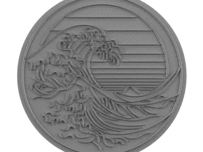 Wave Neon Sign 3D model