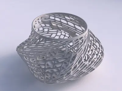 Bowl twisted elipse with lattice tiles 3D print model