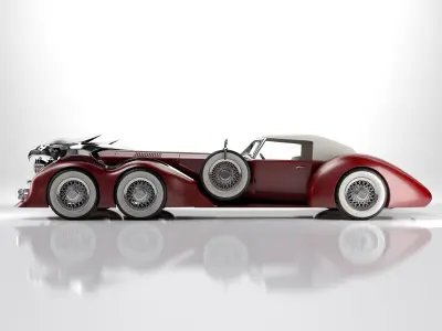 Old classic car prototype 3D model