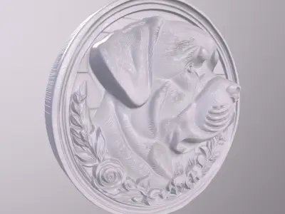 Rottweiler 4 basrelief for 3D printing 3D print model