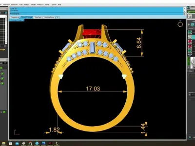 Luxury Oval Halo Cocktail Ring  3970 3D print model