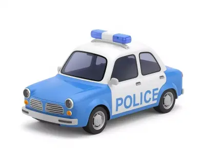 Cartoon Police Car 3D Model Low-poly 3D model