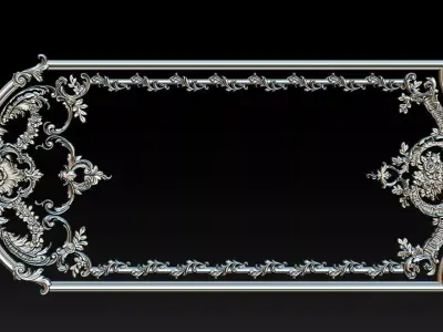 Ornamental Relief CNC Model for Wooden Doors and Wall Panels 1C 3D print model