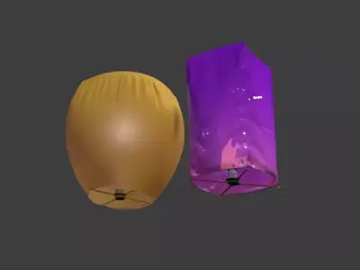 Chinese sky lantern  Low-poly 3D model order