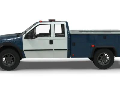 Lowpoly Police Truck Low-poly 3D model