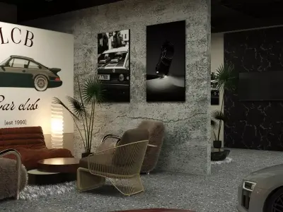 MODERN CARS WORKSHOP OFFICE 3D model