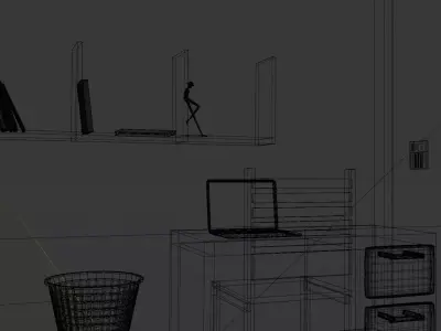 modern little bedroom 3D model