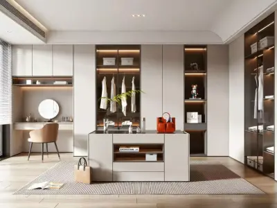 Modern Light Luxury Cloakroom 3D model