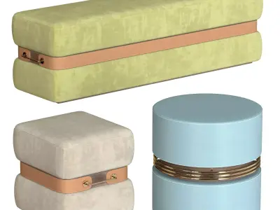Set ottomans Mezzo Collection 3D model