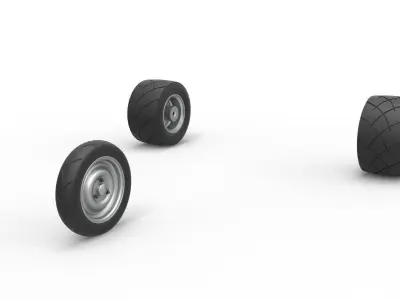 Wheel Set of Ape car proto Scale 1 to 25 3D print model