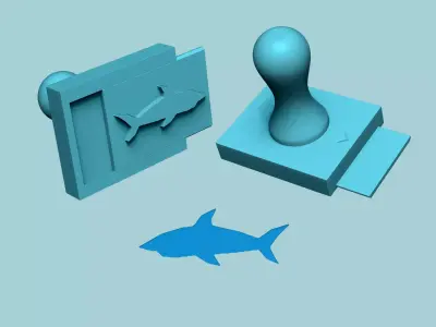 Stamp 13 - Shark - Fondant Decoration Maker Toy 3D print model