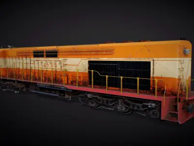 TRAIN ENGINE Low-poly 3D model