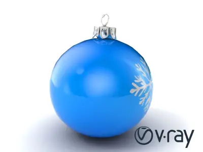 Blue Snowflake Ornament Reflective model pack Low-poly 3D model