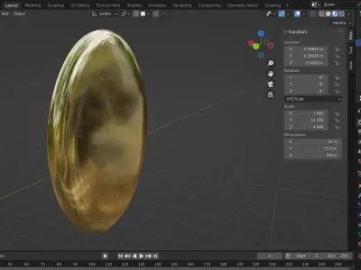 Golden mirror Free low-poly 3D model