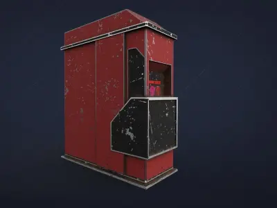 Filling Station Prop Low-poly 3D model