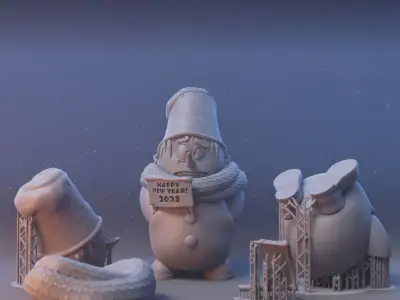 3D printable snowman  3D print model