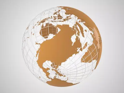 Globe News Skeleton Milk Tea Color 3D model