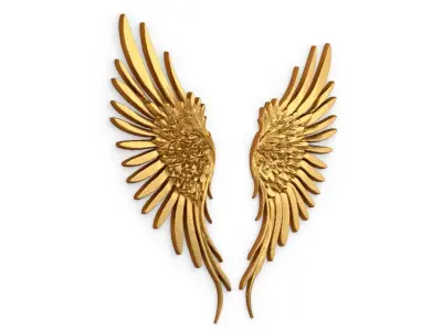 Wings Printable carved decor 03  3D print model