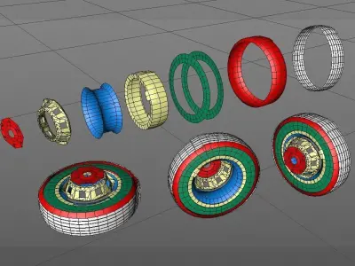 Paper  Wheel Low-poly 3D model