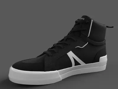 Lacoste Mid Canvas Sneakers-BlackWhite Low-poly 3D model