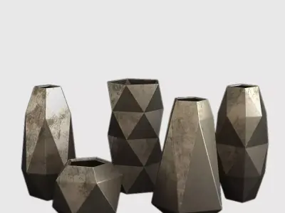 Geometric Patterns Vases 3D print model 3D model