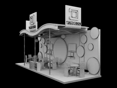 Booth Exhibition Stand a519a 3D model