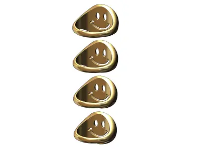 Smiley face diamond halo signet US sizes 7to10 3D print model