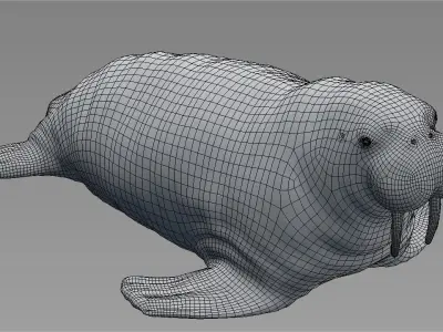 Walrus Low-poly 3D model