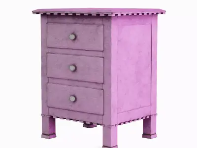 Old Wooden Dresser A 07 Low-poly 3D model