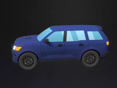Lowpoly generic SUV car Low-poly 3D model