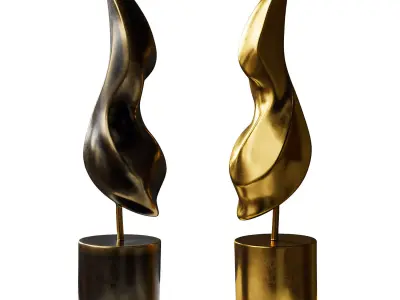 Abstract sculpture  Low-poly 3D model