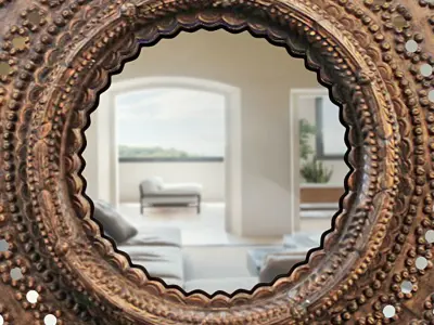 Round Peacock Mirror 3D model