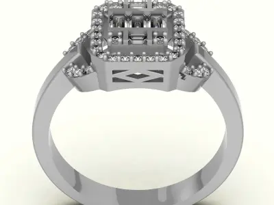 Lux ring silver gold jewelry printable 3D model 3D print model