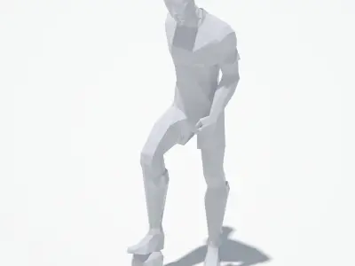 Football Man Sport Pose2 Low-poly 3D model
