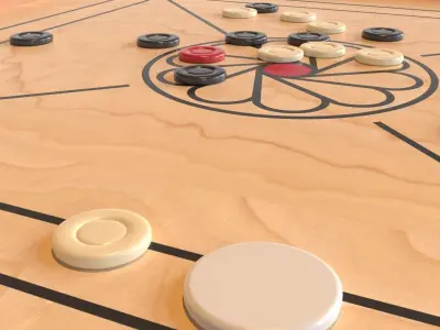 Carrom board 3D model