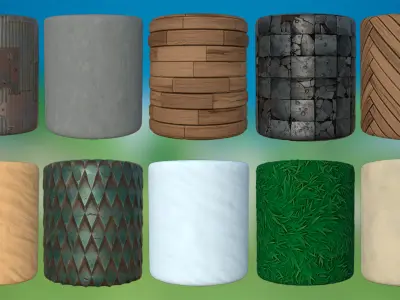 30 Materials Stylized Starter Pack Kit Texture