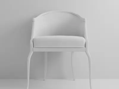 Classic Chair With Pattern Texture in Livingroom 3D model