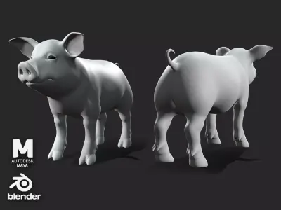 Piglet  Low-poly 3D model