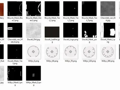 Ducati Bicycle Willys Chevrolet 3D model