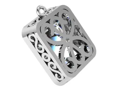 Emerald Halo Pendant 3183 3D print model