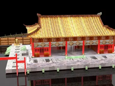 Chinese ancient house  3D model 37