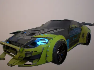 Cyberpunk Nissan Z Proto  Low-poly 3D model